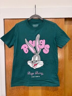 Looney Tunes Dark Green T-Shirt Bugs Bunny Print 🐰
